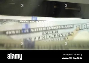 Money counting. Close up currency counting machine counting dollar bills. Machine counter calculates 100 dollars banknotes in slow motion. Closeup currency count machine counting dollar banknotes Stock Video Footage - Alamy