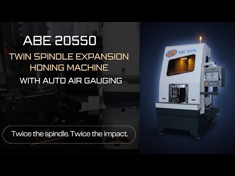 Twin Spindle Expansion Honing Machine with Two Finishing Stations and Air Auto Gauging