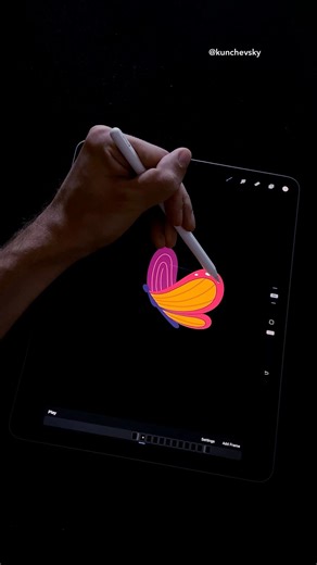 Easiest way to animate butterfly in Procreate 😱🍆 #procreate #animation