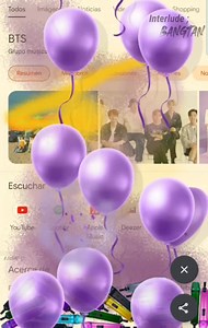 『 INFO • BTS Google 』◜📰◞ Al buscar "BTS" en Google, aparece un corazón morado que al darle click saldrán globos morados con micrófonos y reventandolos se escuchan las voces de los chicos diciendo "I purple you" Dato: El micrófono va cambiando de colores y el que aparezca cuando lo revientes será del miembro que se escuche la voz #JαMιᵕ̈ꨄ | ɪɴᴛᴇʀʟᴜᴅᴇ ; ʙᴀɴɢᴛᴀɴ