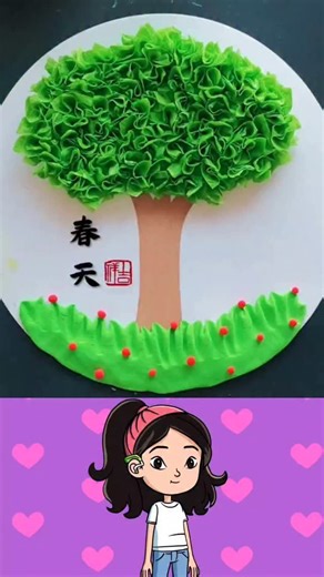 Paper Craft Ideas on Instagram: "Watch this simple yet stunning 3D tree come to life! ✨ Start with a paper trunk, press soft green clay for the leaves, and add textured tissue for a lush effect. A little clay at the base, and voilà—a beautiful, realistic tree bursting with creativity! 🌳🎨 #drawing #draw #art #craft #diy"