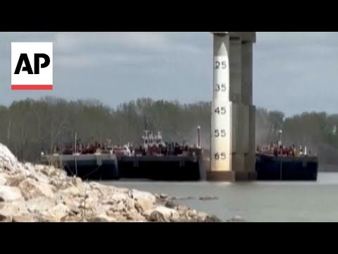Barge collides with bridge in Oklahoma