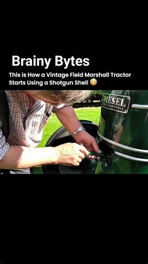 Stsrting of a Vintage Tractor Field Marshall