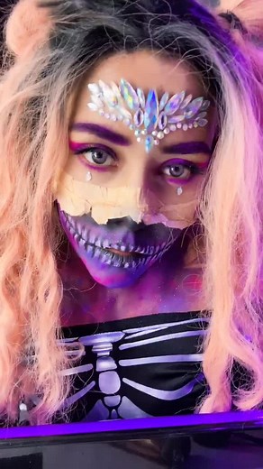 I got voodoo #makeup #mua #blacklight #cosplay #skull