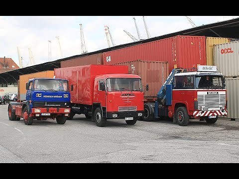 Historische LKW im Hamburger Hafen 08.09.2018 Schuppen 50