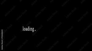 White color loading text animation on the black background. 4K video loader motion graphic. Loading screen. loading animation waiting for loading bar animation.