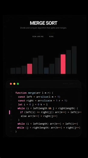 Merge Sort A Divide And Conquer Algorithm ✅✅ #codingforbeginners #computerprogramming #codingtips