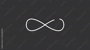 2D white simple thin line animation of loading infinity icon, HD video with transparent background, seamless loop 4K video representing abstract loaders. Stock Video