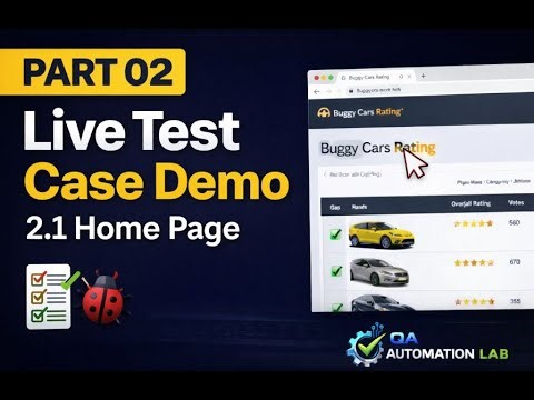 Manual Testing Practice | Buggy Cars Rating Website | Part 02- Live Test case Demo | 2.1 Home Page