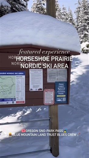 🎁 Gift an Oregon Sno-Park Pass & support winter recreation access! The Horseshoe Prairie Nordic Ski Area is a winter wonderland of outdoor recreation. With more than 16 miles of groomed and non-groomed cross-country skiing and snowshoeing trails, the snow-capped mountains are calling. An Oregon Sno-Park Pass makes a perfect stocking stuffer, offering fun-filled memories long after the holidays. The Blue Mountain Land Trust’s Blues Crew maintains the Nordic ski area—grooming trails and setting t