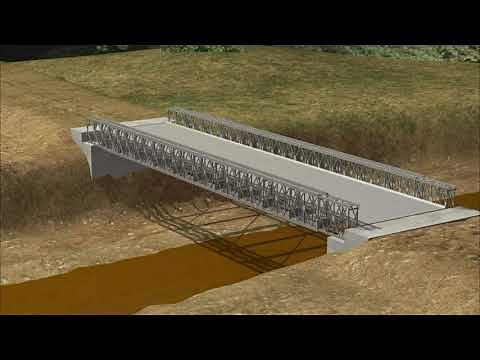 Acrow 700XS® Panel Bridge System. Bridge Build Animation