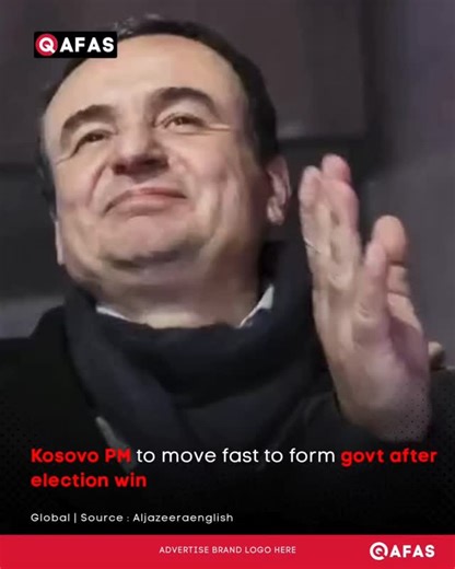 Qafas Media on Instagram: "Kosovo's caretaker Prime Minister Albin Kurti says he will quickly form a new government after his party won nearly half the vote in Sunday's election. The result is expected to end a year-long political deadlock that had paralyzed the parliament. #Kosovo #AlbinKurti #Elections #Government #Politics Deadlock Parliament Balkans BreakingNews"