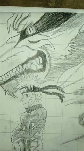 Naruto with Nine tails Drawing