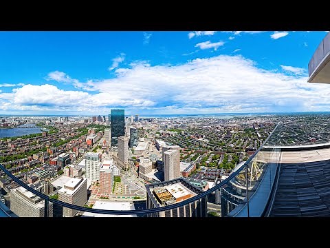 View Boston Skywalk observation deck Prudential Center Tower Insta360 X4 camera 8K 360 video