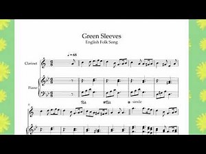 Greensleeves English Folk Song Clarinet + Piano