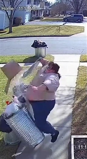 “Instant Karma Hits Hard 500 lb Woman Kicks Trash Cans – Second One Explodes Neon Powder!” 🌈