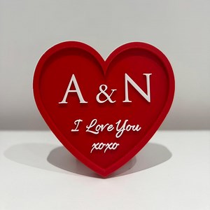 Valentine’s Personalised Heart Frame With Initials | Romantic Couple Gift | Anniversary, Wedding Keepsake | Free Matching Keyring - Etsy