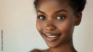 Beautiful african american woman smiling at camera