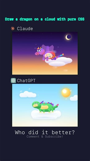 Claude vs ChatGPT: Dragon in the Sky #Shorts