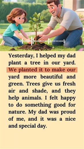 50K views · 2K reactions | Helped My Dad to plant a tree - English Listening For Beginners  #englishlanguage #dad #tree #learnenglish | English for kids | Facebook