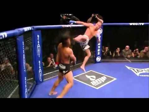 flying kick off the cage - crazy mma knockout