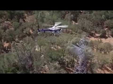Helicopter Power Line Washing