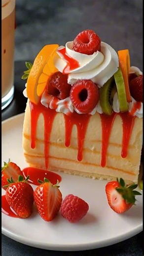 How to Make a Fresh Fruit Cream Roll Cake 🍓🍊🥝