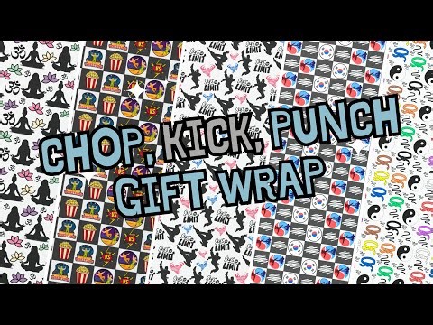Chop, Kick & Punch Gift Wrap | Easy Gift Wrapping Ideas for Martial Artists, Boxers and Yogis | HPG