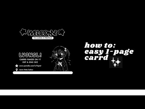 simple & minimalist; one page carrd tutorial