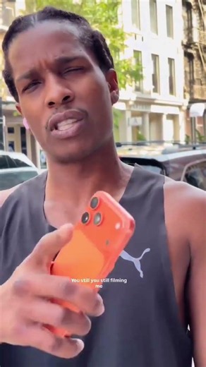 ASAP Rocky confronts a man stalking him as he jogs in NYC this morning. #rihanna