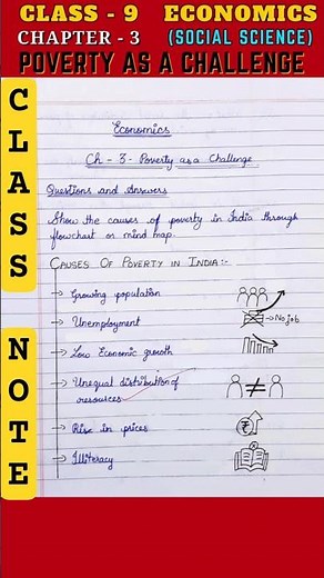 Poverty as a Challenge - Class 9 Economics Chapter 3 | Notes, Question and Answers #notes