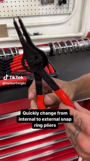 This ICON Professional Quarter-Turn Convertible Retaining-Ring Pliers Set does double-duty by quickly changing from internal to external snap ring pliers. These ultra-tough pliers are compact, lightweight, and easy to use. Includes a lifetime warranty. #HarborFreight #SnapRingPliers