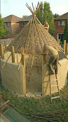 One Man Built This Incredible African Hut Step by Step. #construction#building#hut#africanstyle