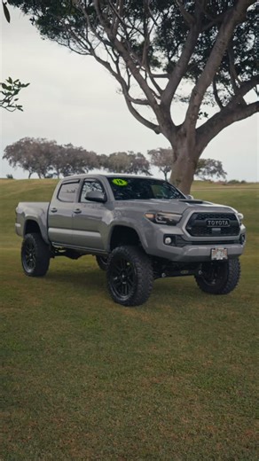 OHANA MOTORS INC. on Instagram: "2018 “Lifted” Toyota Tacoma TRD Sport • 4x4 Double Cab • Only 47,049 miles • Pro Comp lift + FOX shocks • Limited Nightshade Rims • Cement Grey (clean & mean 😮‍🔥) From daily drives to dirt missions, this Tacoma is dialed and ready."