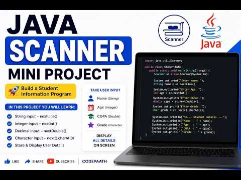 Java Scanner Mini Project 🔥 | Take Different User Inputs in Java | Coding Challenge
