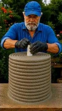 These Look Like Designer Planters… But Made From Rope & Cement 🤯