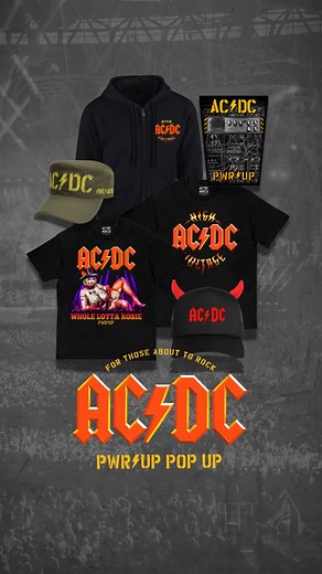 AC/DC PWR/UP Pop-Up. Meet other fans, check out iconic tour props, and shop exclusive merch — including limited-edition vinyl you won’t find anywhere else. For more visit: pwruptour.acdc.com/merch #powerup #acdc | AC/DC Pwr/Up Pop Up