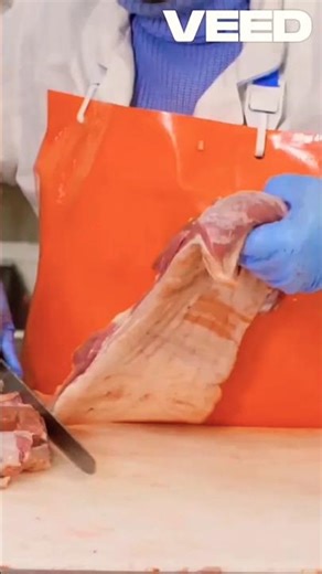 Meat cutting with machines. #meat #meatcuttingskills #machine #factory #shortsfeed #viralvideos