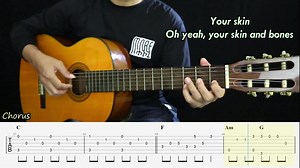 Yellow - Coldplay - Fingerstyle Guitar Tutorial TAB + Chords + Lyrics