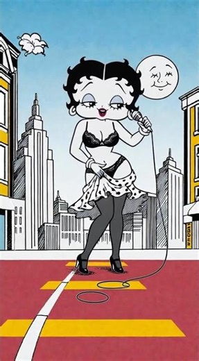 Vintage Cartoon Girl Animation 😍 | Retro Style Loop #Shorts