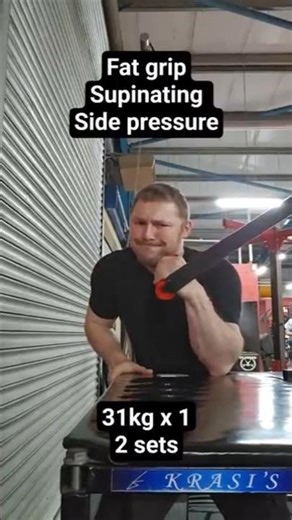 Fat grip supinating side pressure 31kg #armwrestling