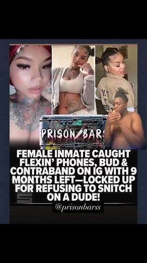 FAN PAGE❤️‍🩹 on Instagram: "This female inmate just went viral for flexin’ her whole stash in IG—showing off phones, bud, lashes, & snacks while locked up! She got 9 months left after refusing to snitch when she took a charge for a man. She was charged with aggravated assault, and possession of a firearm while committing a crime. 🥺🙏🏼‼️ #fyp #explore #viral"