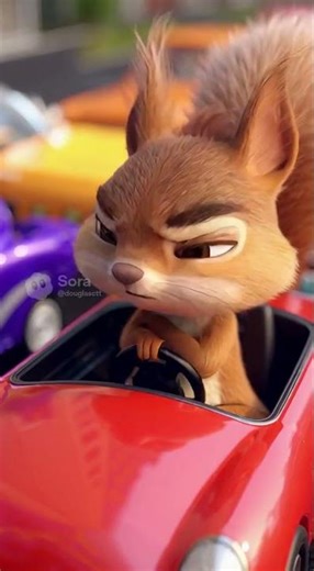 The Grumpy Squirrel Stuck in Traffic! 😂🐿️🚗