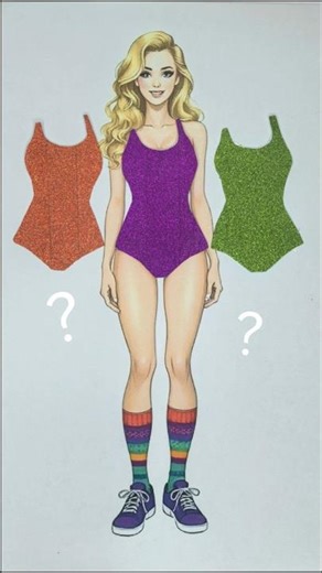 Which swimsuit is more suitable? 🧡💜💚