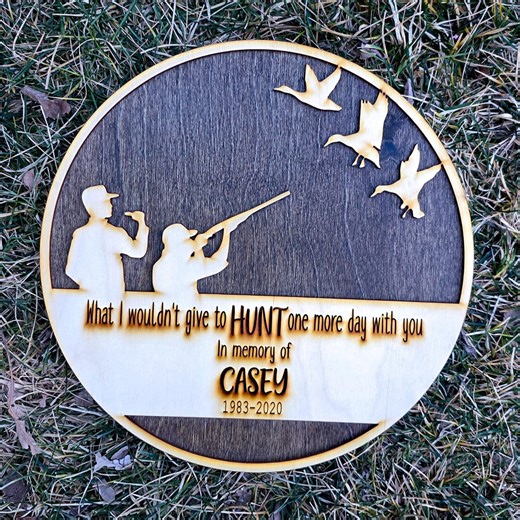 Personalized Hunting Memorial Plaque – Custom Duck Hunter Remembrance Sign, Rustic Wood Sympathy Gift - Etsy