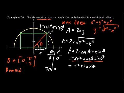 (Optimization) - Finding a Maximum Rectangle in a Semicircle