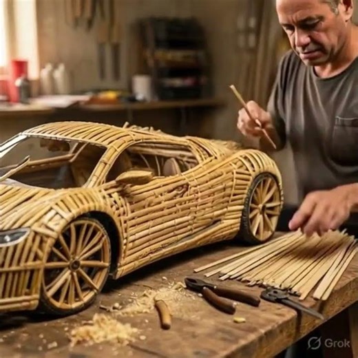 I Built a Bugatti Using Only Bamboo Sticks 😱