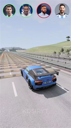 Football Celebrities’ Cars vs Speed Bumps | Bugatti, Audi, Lamborghini & Ferrari | BeamNG Drive