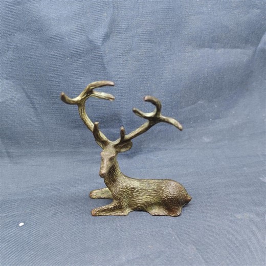 Vintage Bronze Antlered Deer Tea Pet | Textured Patina Lucky Animal Antique Tea Table Decor - Etsy.de