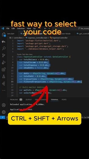 select code faster with his shortcut #flutter #vscode #coding #programming #shortcut